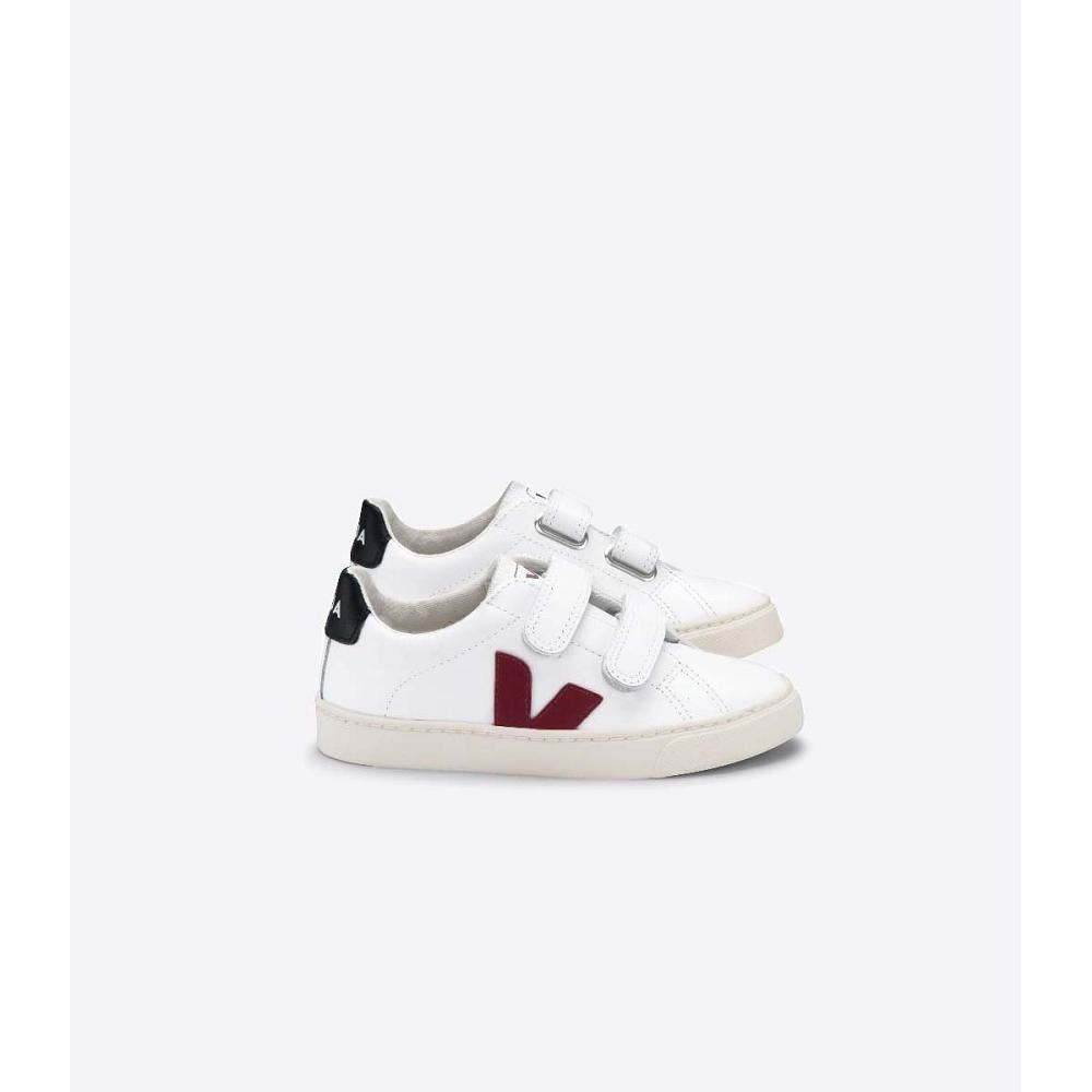 Veja ESPLAR LEATHER Tornacipő Gyerek White/Black/Red | HU 819MQZ